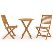 3 Piece Folding Garden Dining Set Solid Acacia Wood