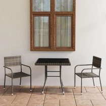7 Piece Garden Dining Set Poly Rattan Anthracite & Grey
