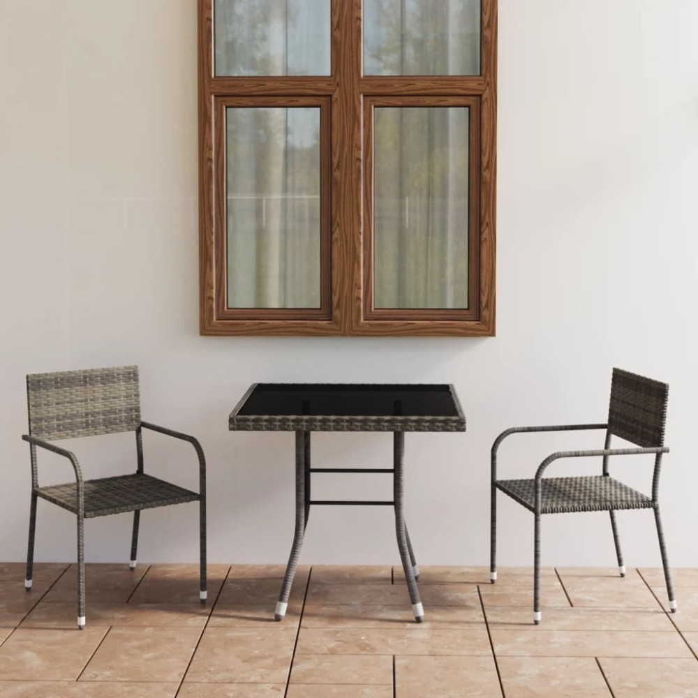 7 Piece Garden Dining Set Poly Rattan Anthracite & Grey