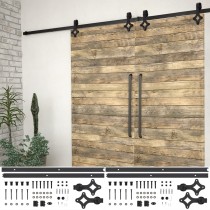 Sliding Door Hardware Kit 200 cm Steel White