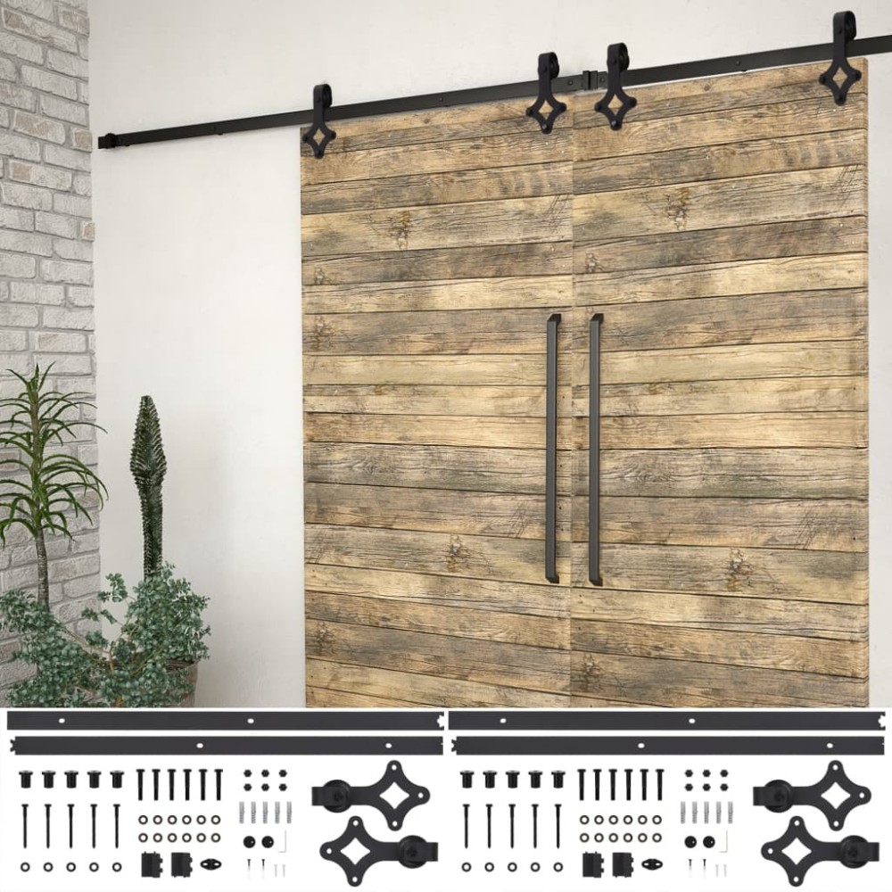Sliding Door Hardware Kit 200 cm Steel White