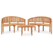 5-tlg. Garten-Lounge-Set Massivholz Teak