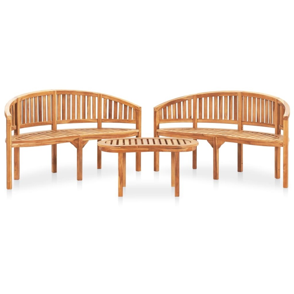 5-tlg. Garten-Lounge-Set Massivholz Teak