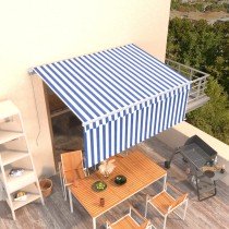 Manual Retractable Awning with Blind 4.5x3m Orange&Brown