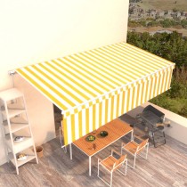 Manual Retractable Awning with Blind 4.5x3m Orange&Brown