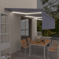 Markise Manuell Einziehbar mit Rollo & LED 3x2,5 m Anthrazit