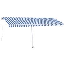 Freestanding Manual Retractable Awning 500x350 cm Blue/White