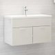 Sink Cabinet with Built-in Basin High Gloss White Engineered Wood