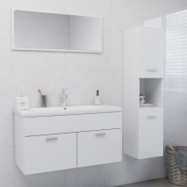 Bathroom Furniture Set White Engineered Wood