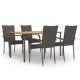 7 Piece Garden Dining Set Poly Rattan Grey