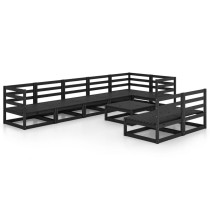 9 Piece Garden Lounge Set Solid Pinewood