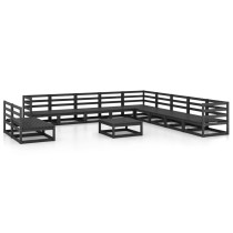 12 Piece Garden Lounge Set Honey Brown Solid Pinewood