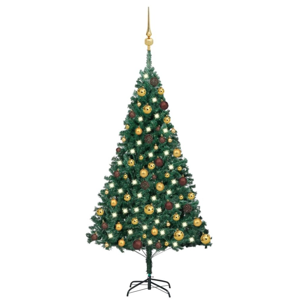 Artificial Pre-lit Christmas Tree with Ball Set Green 240 cm