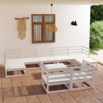 10 Piece Garden Lounge Set Solid Pinewood