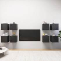 Wall Mounted TV Cabinets 8 pcs High Gloss White 30.5x30x30 cm
