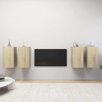 TV Cabinets 4 pcs Smoked Oak 30.5x30x110 cm Engineered Wood