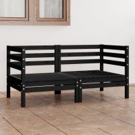 Garden 2-Seater Sofa Black...