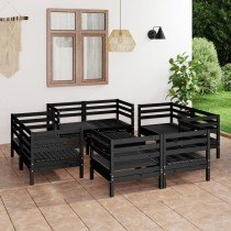 9 Piece Garden Lounge Set Solid Pinewood