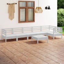 7 Piece Garden Lounge Set Solid Pinewood Grey