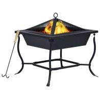 Fire Pit Black 42x42x45 cm...