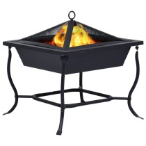 Fire Pit Black 42x42x45 cm Steel