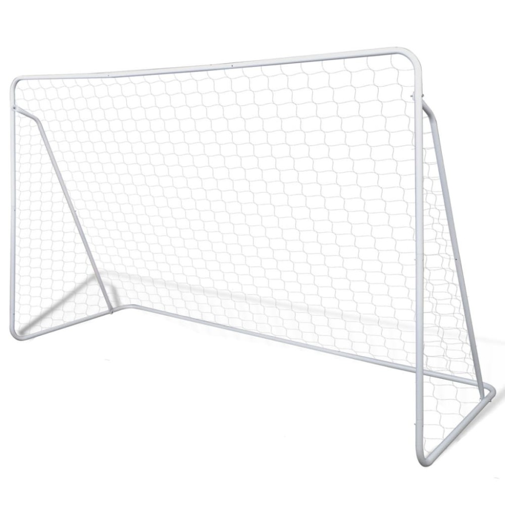 Soccer Goal Post Net Set Steel 240 x 90 x 150 cm