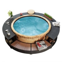 Hot Tub Surround Grey Poly Rattan