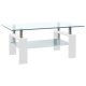 Couchtisch Grau Transparent 95x55x40 cm Hartglas