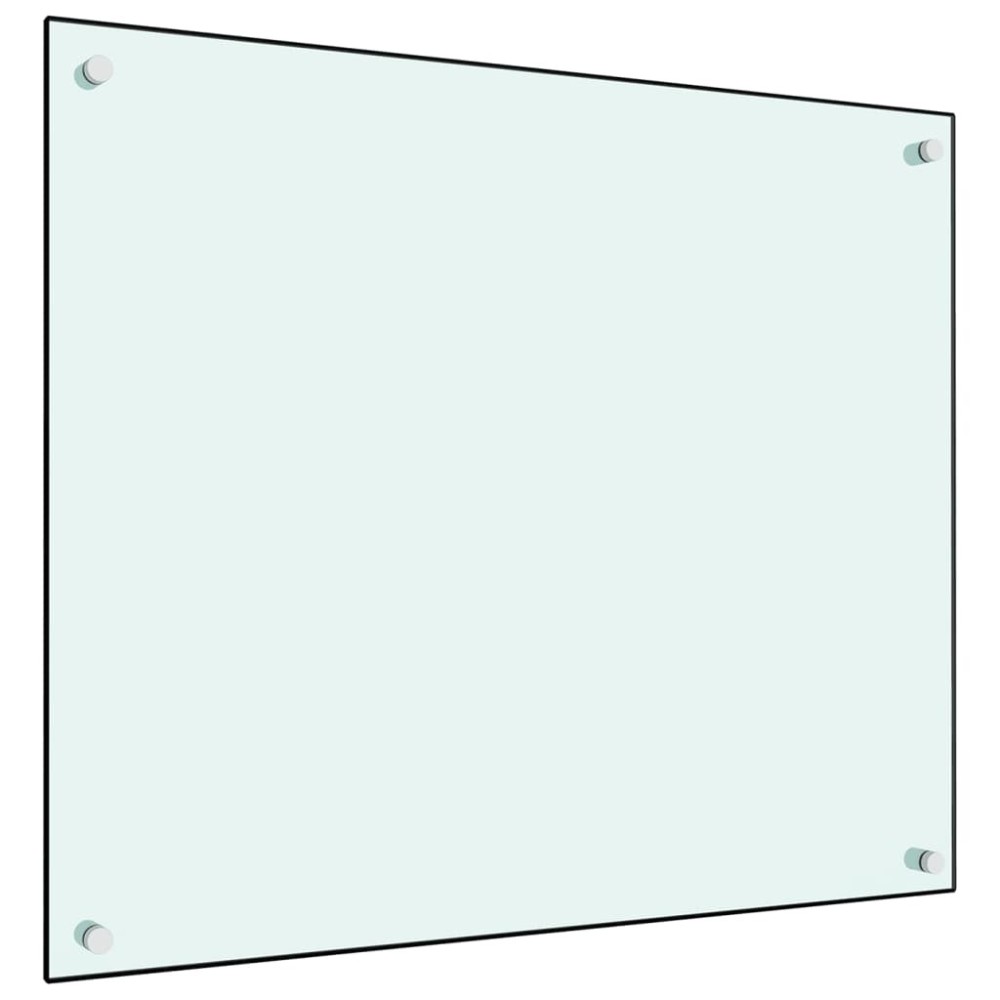 Kitchen Backsplash White 80x60 cm Tempered Glass