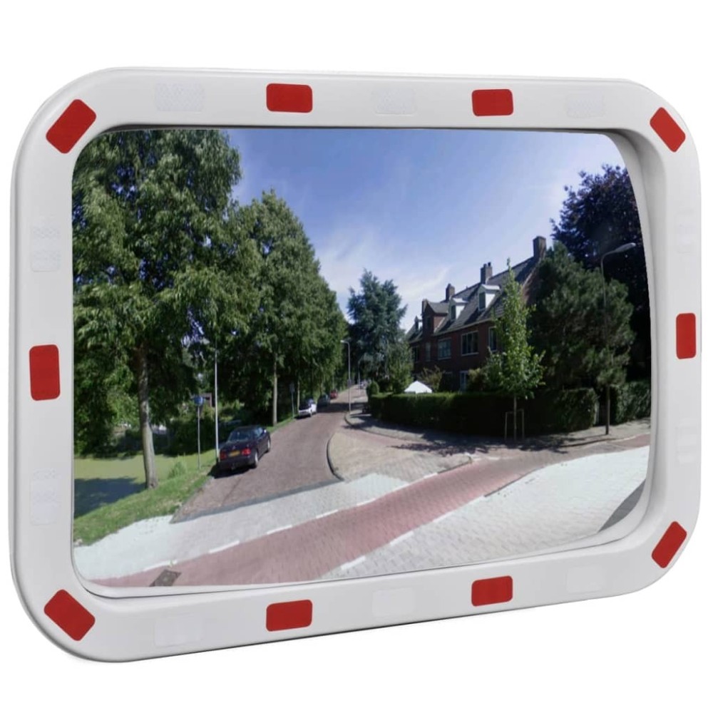 Convex Traffic Mirror Rectangle 60 x 80 cm with Reflectors