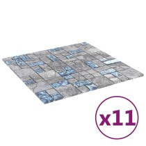 Mosaic Tiles 11 pcs Black and Red 30x30 cm Glass