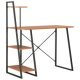 Desk with Shelving Unit Black and Oak 102x50x117 cm