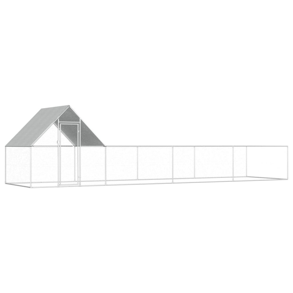 Chicken Coop 2x1x1.5 m Galvanised Steel
