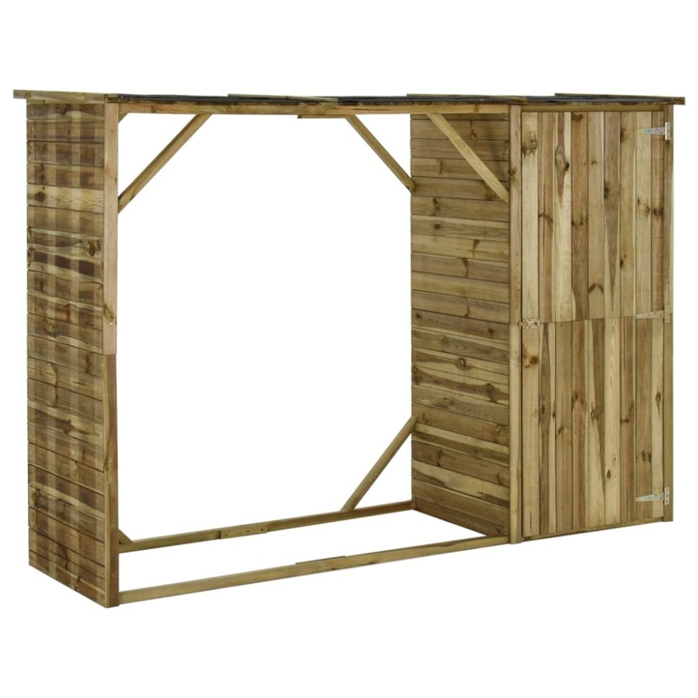 Garden Firewood Tool Storage Shed Pinewood 253x80x170 cm