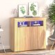 Sideboard with LED Lights High Gloss Grey 115.5x30x75 cm