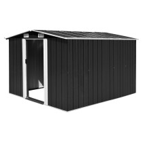 Garden Shed 257x392x181 cm Metal Grey