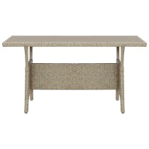 Garden Table Grey 130x70x66 cm Poly Rattan