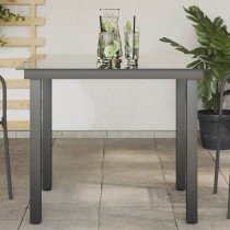 Garden Table Black 190x90x74 cm Aluminium and Glass