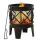 Rustic Fire Pit with Poker ?42x54 cm Steel