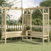 Corner Pergola with Bench Impregnated Pinewood