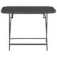 Folding Garden Table Grey 100x75x72 cm Glass and Steel