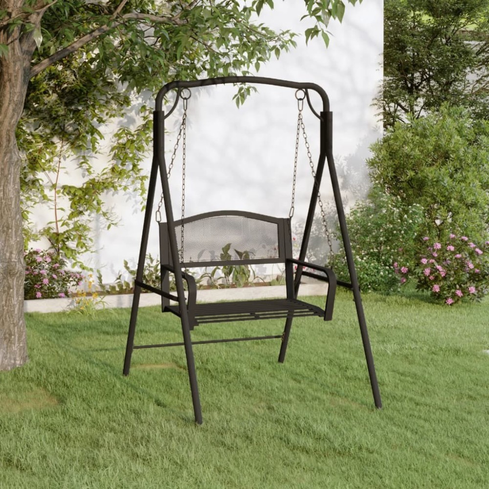 Swing Bench 124 cm Black Steel