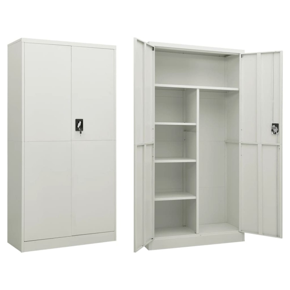 Locker Cabinet White 90x40x180 cm Steel