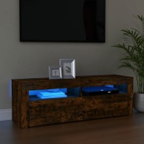 TV Cabinet with LED Lights High Gloss Grey 120x35x40 cm