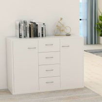 Sideboard White and Sonoma Oak 88x30x65 cm Engineered Wood