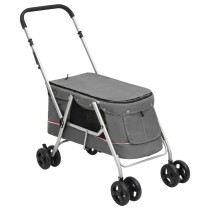 Folding Dog Stroller Green 100x49x96 cm Linen Fabric