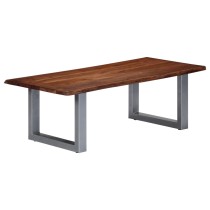 Coffee Table with Live Edges Grey 115x60x40cm Solid Acacia Wood