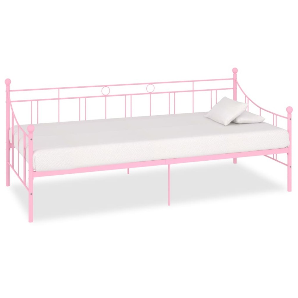 Tagesbett-Rahmen Grau Metall 90×200 cm