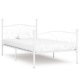 Bed Frame with Slatted Base White Metal 200x200 cm