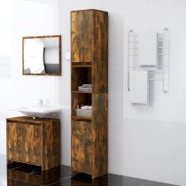 Badezimmerschrank Hochglanz-Weiß 30x30x183,5 cm Holzwerkstoff